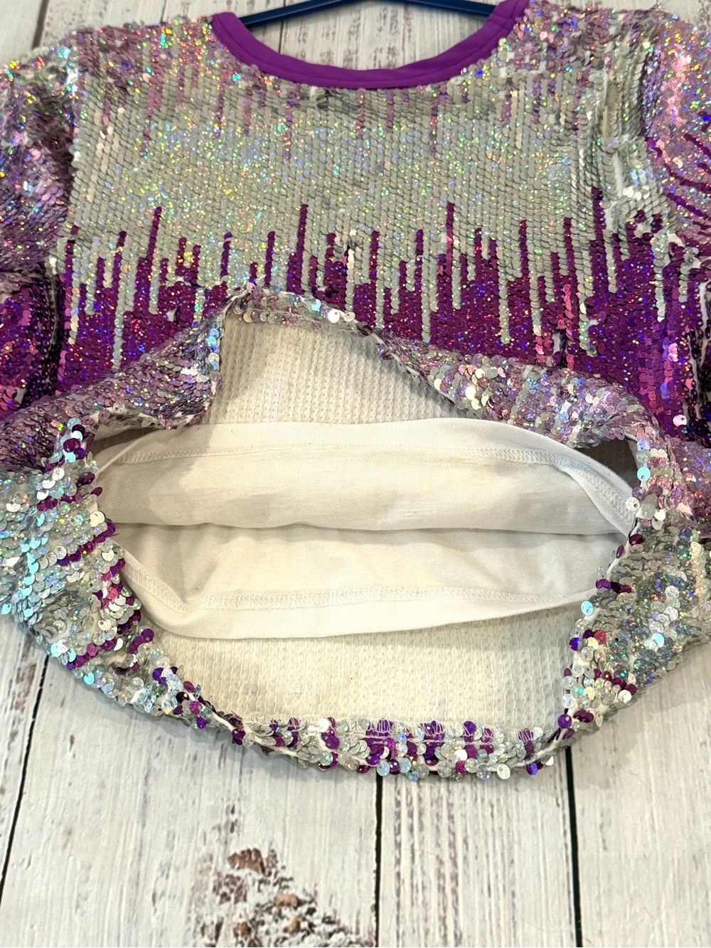 WEISSMAN Ultra Sparkle Sequin Performance Top Dance Costume Size LC-Large Child